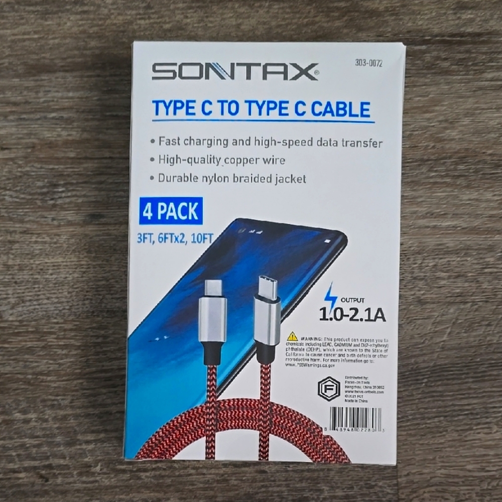 Red Type C to Type C Cable - 4 Pack
